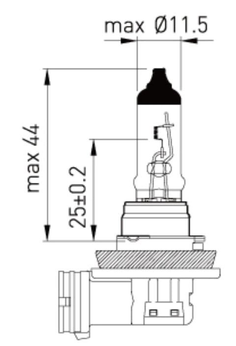 H11 halogen bulb/lamp long life lights standard clear-poli-lightingway